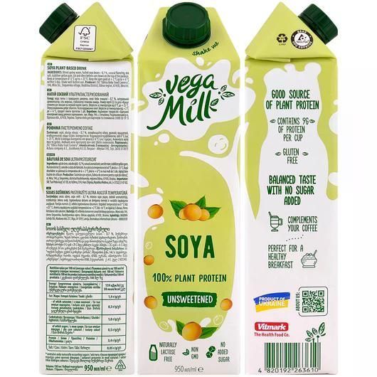Vega Milk молоко растительное Соевое 1,5% 950мл